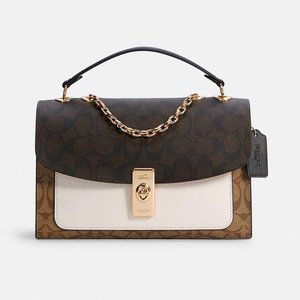 Coach NEW! Lane Shoulder Bag In Blocked Signature Canvas w/TAGS